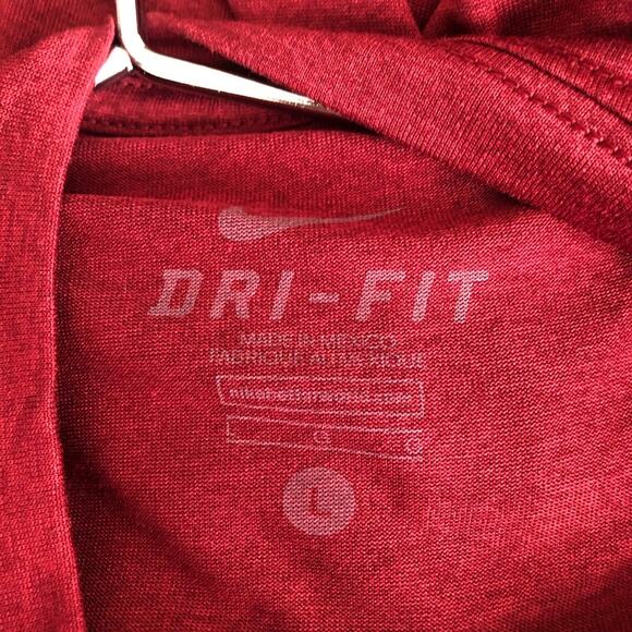 Nike Dri-Fit Solid Heather Red Short Sleeve Tech Tee T-shirt - Picture 4 of 5